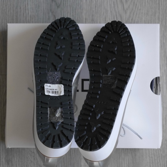 ALDO silver platform oxfords, size 6.5 - Picture 5 of 6